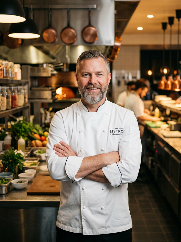 Restaurant Cheff mounting a dish